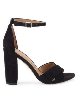 Yancy Block-Heel Suede Sandals | Saks Fifth Avenue OFF 5TH