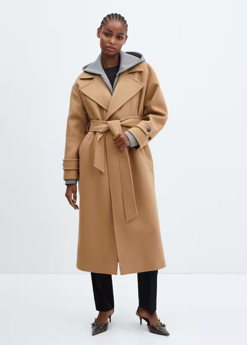 Wide lapel wool-blend coat -  Women | Mango USA | MANGO (US)