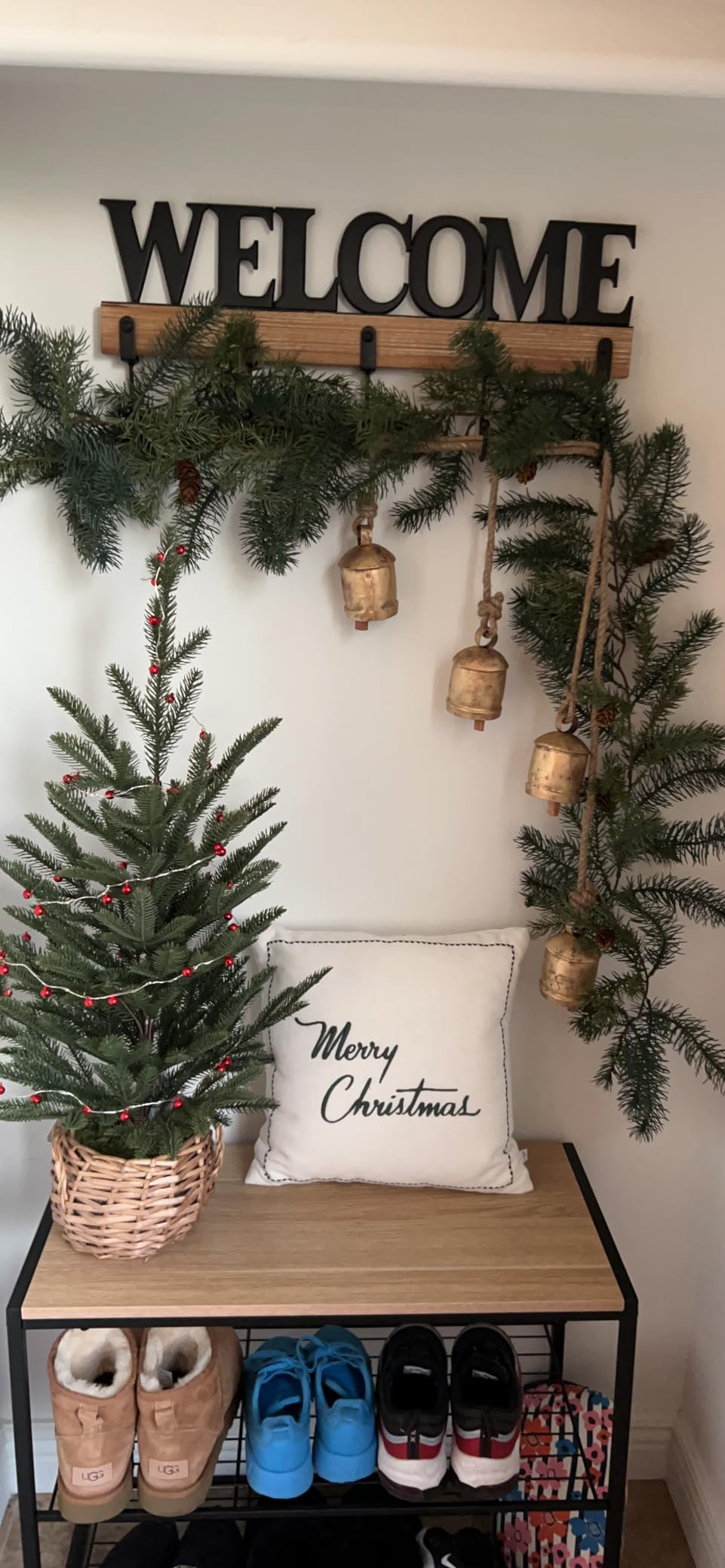 HIGHBIX Harmony 4 Cow Bells Cluster on Rope Large Rustic Vintage Lucky Cow Bells On Rope Wall Han... | Amazon (US)