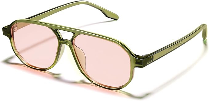 VANLINKER Retro 70s Aviator Sunglasses for Women Men,Classic Square Vintage Trendy Hexagonal Shad... | Amazon (US)