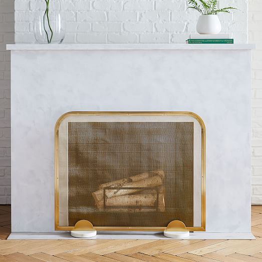 Deco Metal Fireplace Screen | West Elm (US)