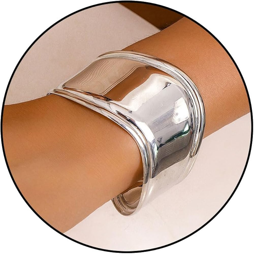 Gold Bangle Bracelets for Women Chunky Gold Bracelet Gold Cuff Bracelet Wide Gold Bangle Bracelet... | Amazon (US)