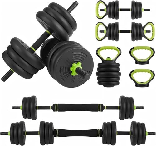 Adjustable Dumbbells, 44Lbs Free Weight Set with Connector, 4 In1 Weight Dumbbell Set Used As Kettlebells, Barbell, Push Up Stand, Fitness Exercise for Home Gym Suitable Men/Women | Amazon (US)