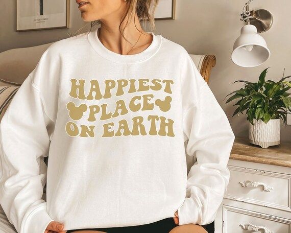 Happiest Place On Earth Sweatshirt Vintage Disneyworld | Etsy | Etsy (US)