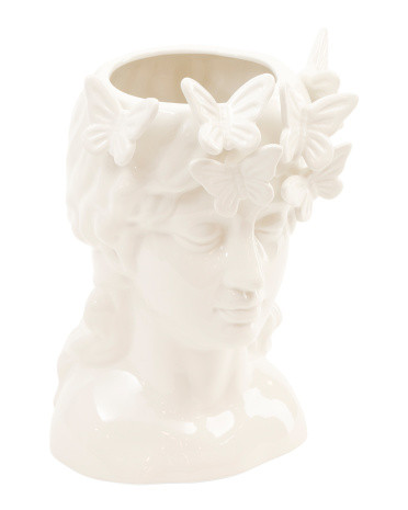10in Figural Bust Butterfly Vase | TJ Maxx