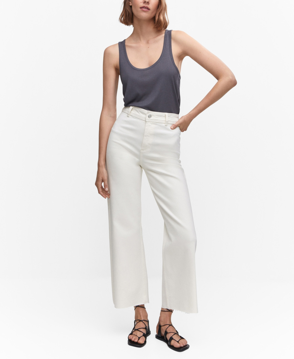 Mango Women's High Waist Culotte Jeans | Macys (US)