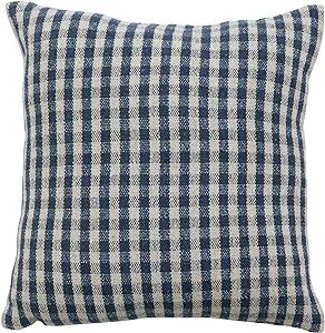 Creative Co-Op Woven Recycled Cotton Blend, Gingham, Blue and White Pillow Covers, 18" L x 18" W ... | Amazon (US)