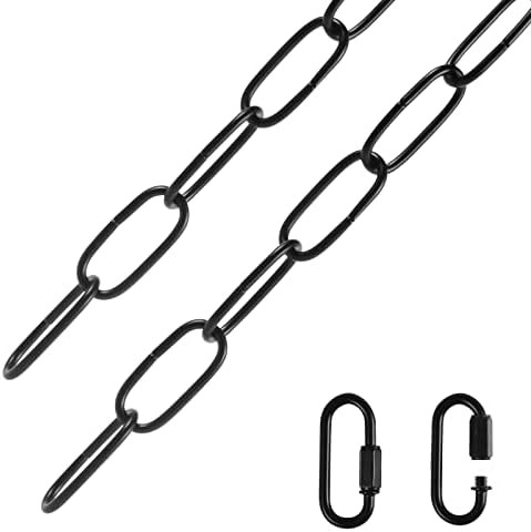 Black Pendant Light Fixture Chain, 6 feet Industrial Adjustable Metal Light Chain Allowed to Install | Amazon (US)