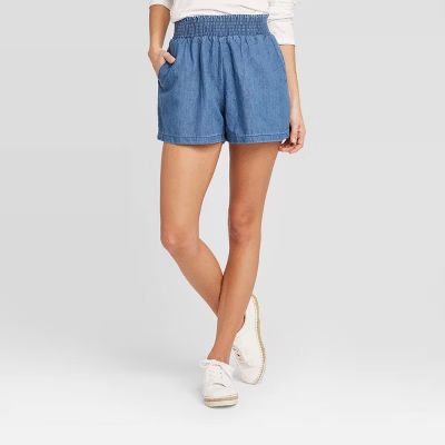 Women's Mid-Rise Pull-On Shorts - Universal Thread™ Medium Wash | Target