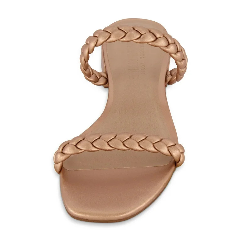 CUSHIONAIRE Women's Neptune Braided Low Block Heel Sandal +Memory Foam | Walmart (US)