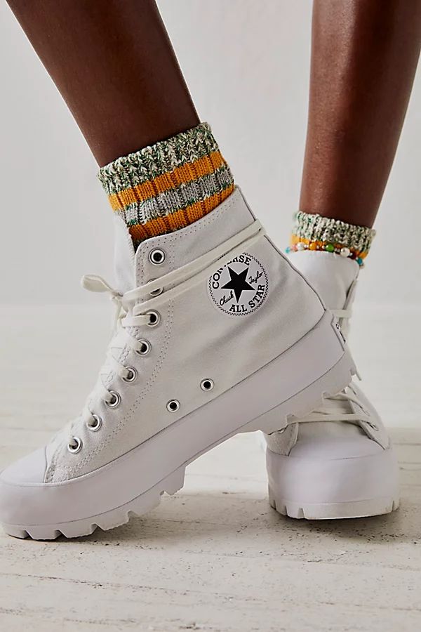 Chuck Taylor All Star Lugged Hi Top Sneakers by Converse at Free People, White / Black / White, US 1 | Free People (Global - UK&FR Excluded)