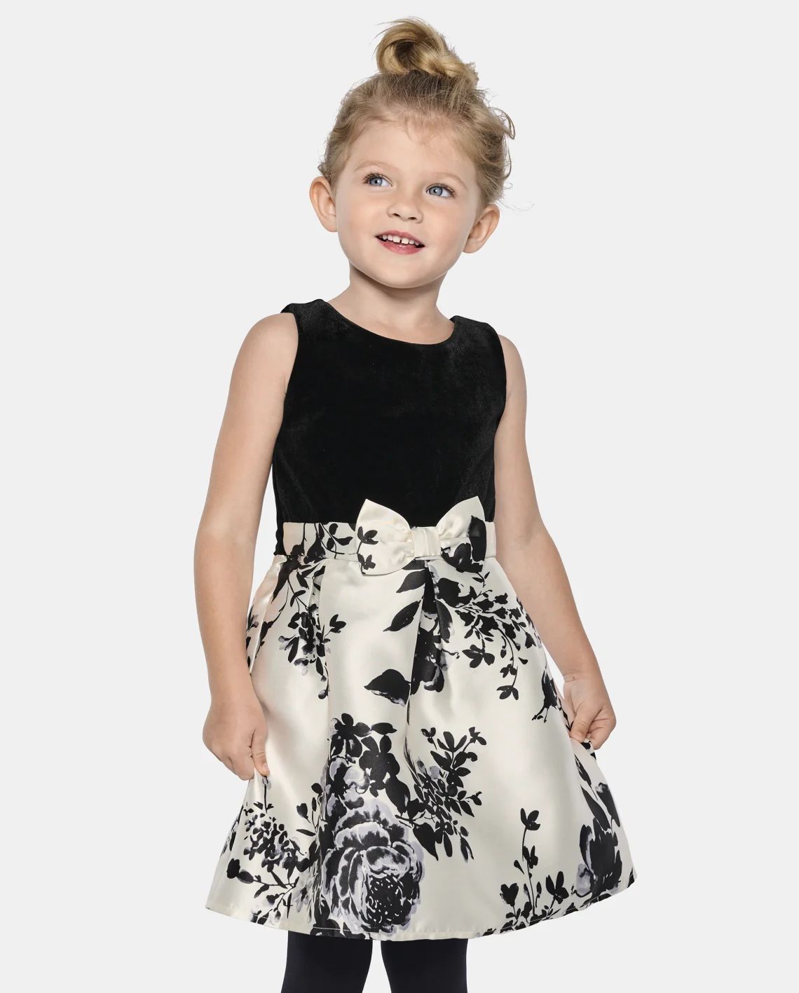 Baby And Toddler Girls Sleeveless Floral Velour Knit Fit And Flare Dress | The Children's Place C... | The Children's Place