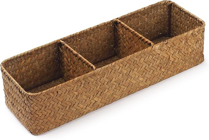 Seagrass Storage Basket for Bathroom, Toilet Basket Tank Topper, Wicker Bathroom Basket, Woven St... | Amazon (US)