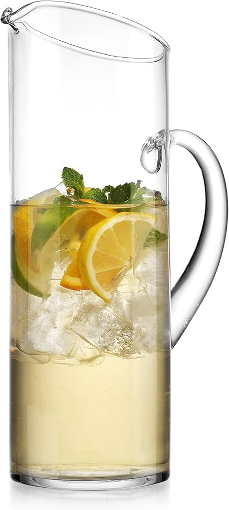 Glass Water Pitcher with Spout – Elegant Serving Carafe for Water, Juice, Sangria, Lemonade, an... | Amazon (US)