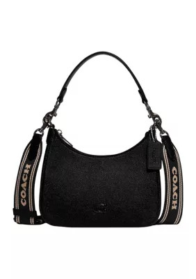 COACH Hobo Crossbody with Signature Canvas Interior, Black | Belk