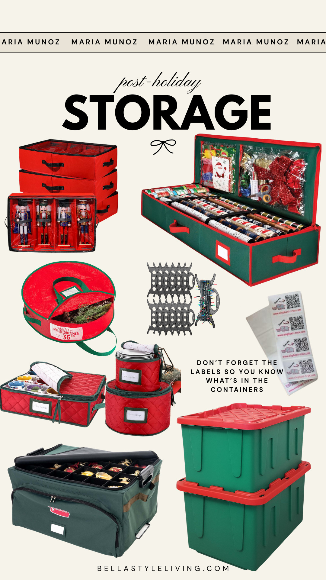 Post-holiday storage from Amazon! Keep things organized with these Christmas tree storage bags, Christmas ornaments organizer, wreath storage bag, Christmas lights reels, Holiday Lights Storage, Nutcracker storage box, and wrapping paper cases.

Also, don't forget to pick up these QR codes to stick on your storage bins. You can take a picture or list what's inside the box. Then, when you are looking for certain items, you can just scan the QR code instead of having to open every box and dig through it -- genius!!! 

 #LTKHoliday #LTKSeasonal #LTKHome