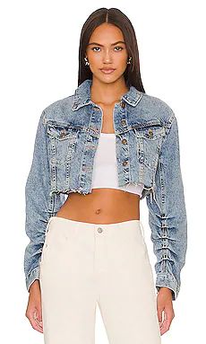 Free People Ollie Femme Denim Trucker Jacket in Aged Stone from Revolve.com | Revolve Clothing (Global)