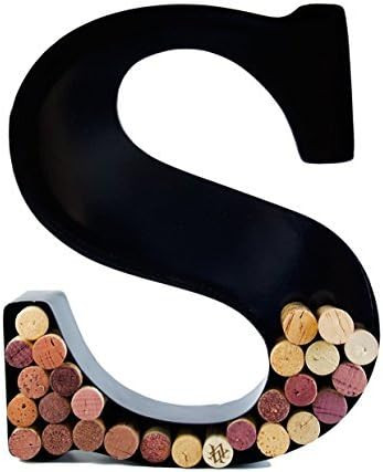 Wine Cork Holder - Metal Monogram Letter (S), Black, Large | Wine Lover Gifts, Housewarming, Enga... | Amazon (US)
