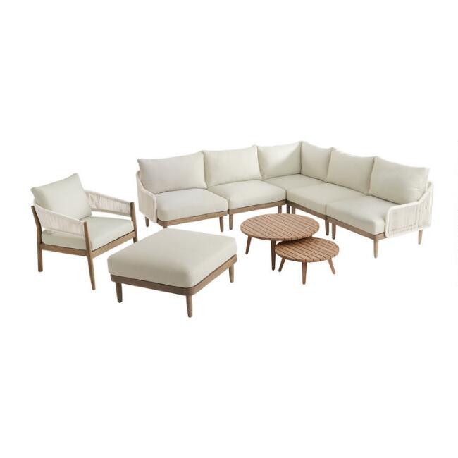Sorano Nautical Rope 8 Piece Modular Outdoor Furniture Set | World Market