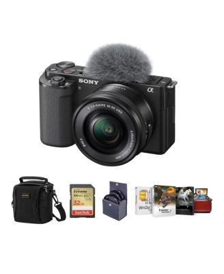 Sony ZV-E10 Mirrorless Camera with 16-50mm Lens, Black Bundle with Mac Photo Editing Software Sui... | Macy's