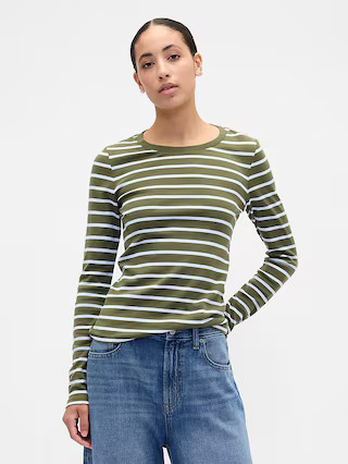 Modern Ribbed Stripe Crewneck T-Shirt | Gap Factory