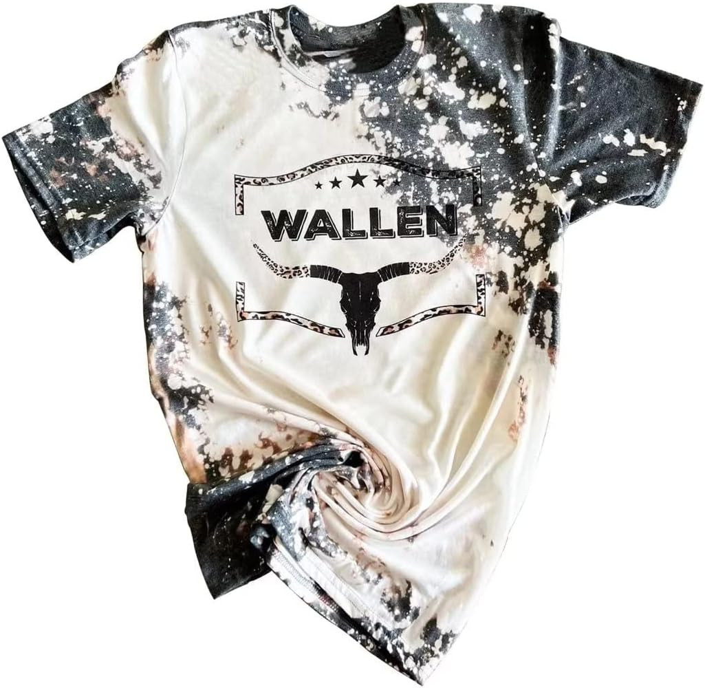 Retro Wallen Skull Western T-Shirt Women Cattle Skull Leopard Graphic Tee Tops Rodeo Country Musi... | Amazon (US)