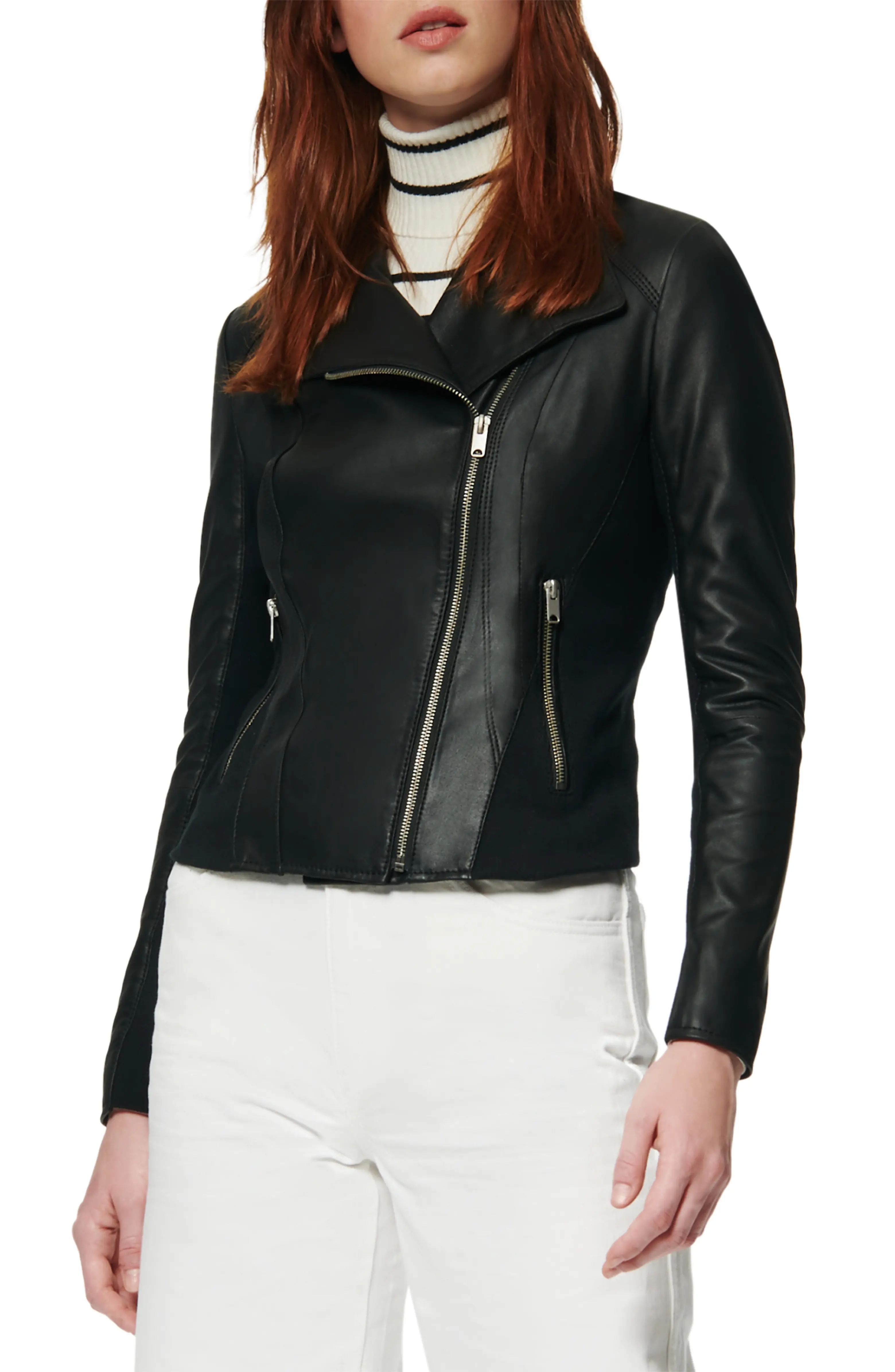 Marc New York by Andrew Marc Felix Stand Collar Leather Jacket | Nordstrom