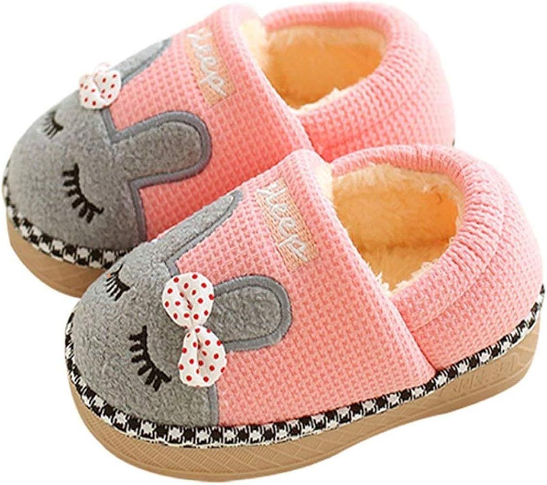 SITAILE Cute Home Shoes, Girls Boys Fur Lined Indoor House Slipper Bunny Warm Winter Toddler Slipper | Amazon (US)