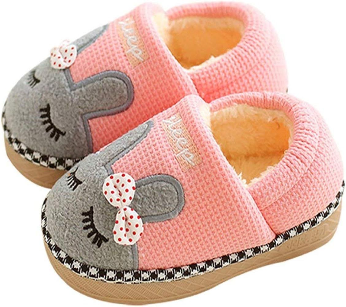 SITAILE Cute Home Shoes, Girls Boys Fur Lined Indoor House Slipper Bunny Warm Winter Toddler Slipper | Amazon (US)