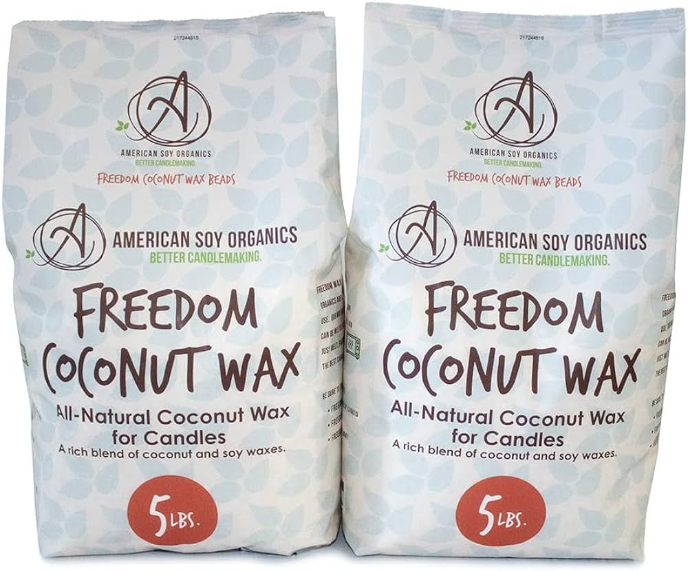 American Soy Organics- Freedom Coconut Wax Beads for Candle Making – Microwavable Coconut Wax B... | Amazon (US)