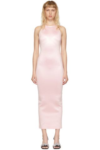 Pink Polyester Maxi Dress | SSENSE