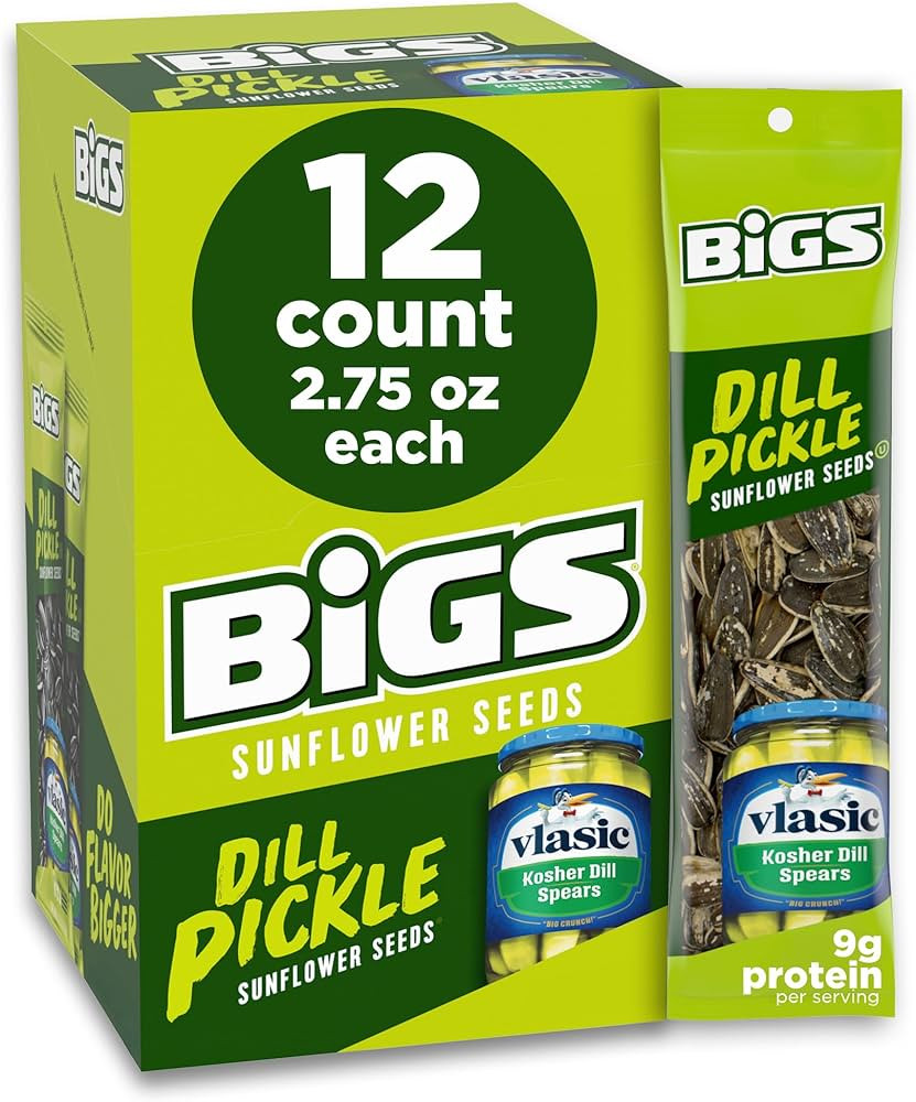 BIGS Sunflower Seeds, Vlasic Dill Pickle Flavor, 2.75 oz. (Pack of 12) | Amazon (US)