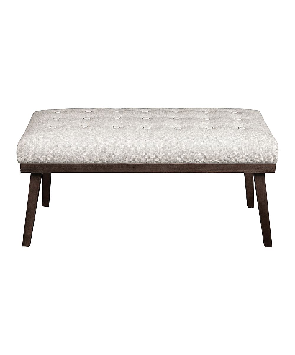 White Tufted Bench | zulily