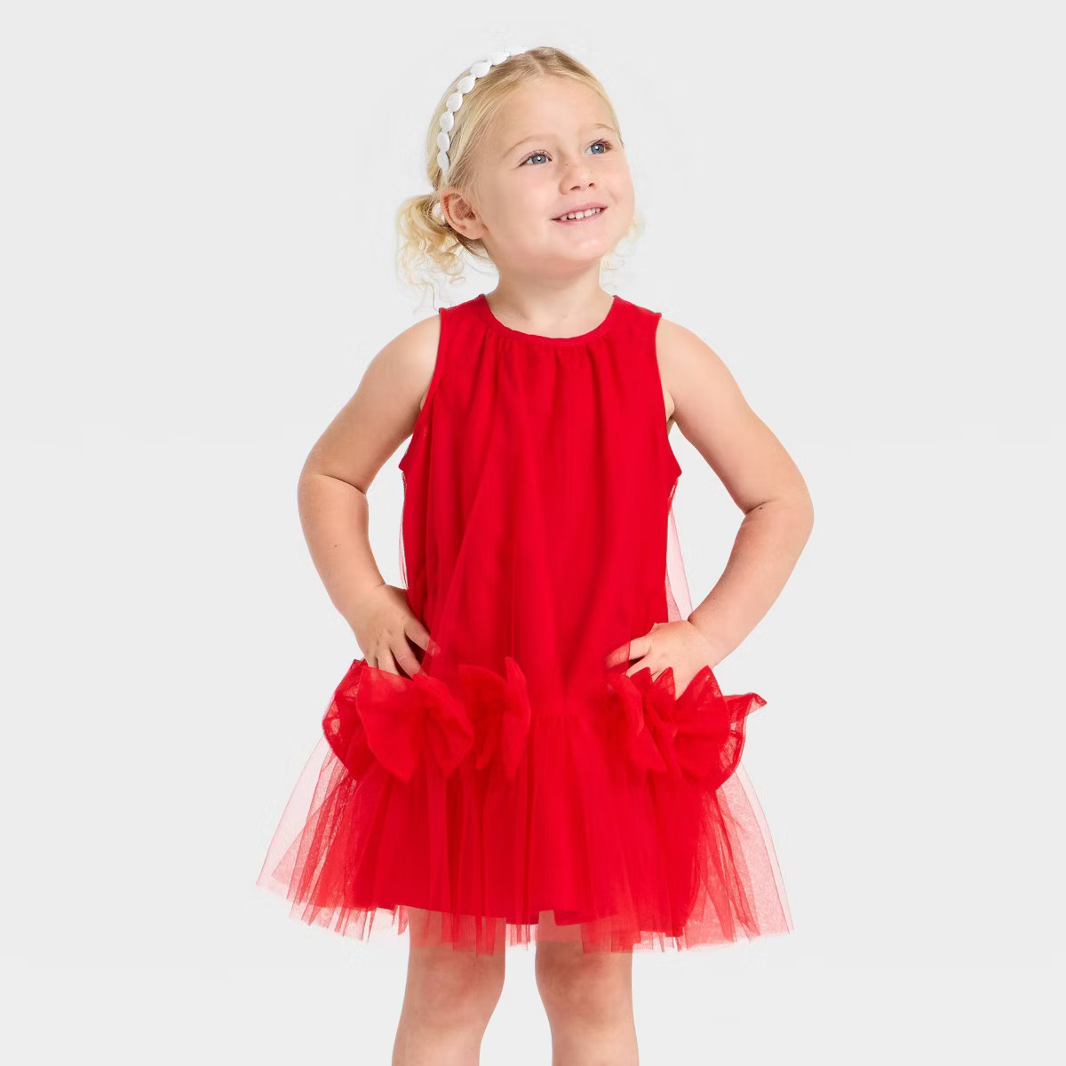 Toddler Girls' Audrey Camille Bow Tutu Dress - Red | Target