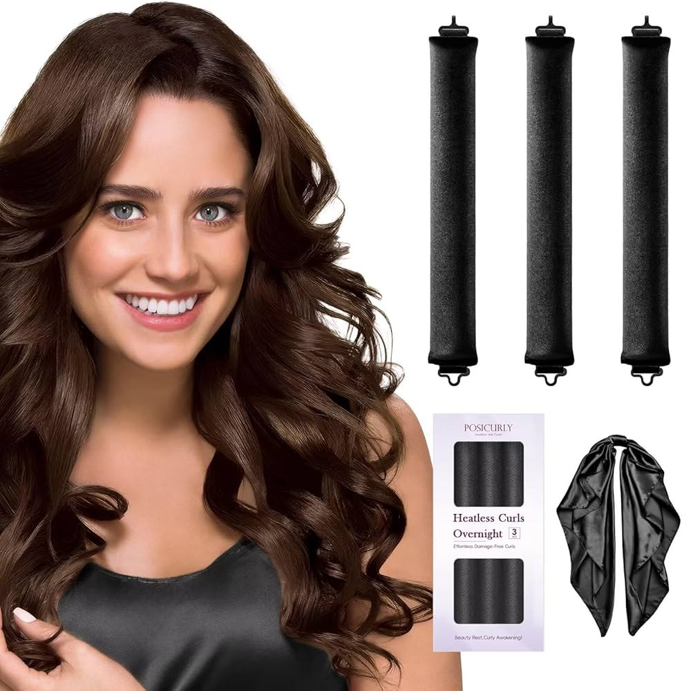 Heatless Hair Curler Overnight Curls-3 Pcs No Heat Curling Blowout Rod to Sleep In,Hair Rollers w... | Amazon (US)