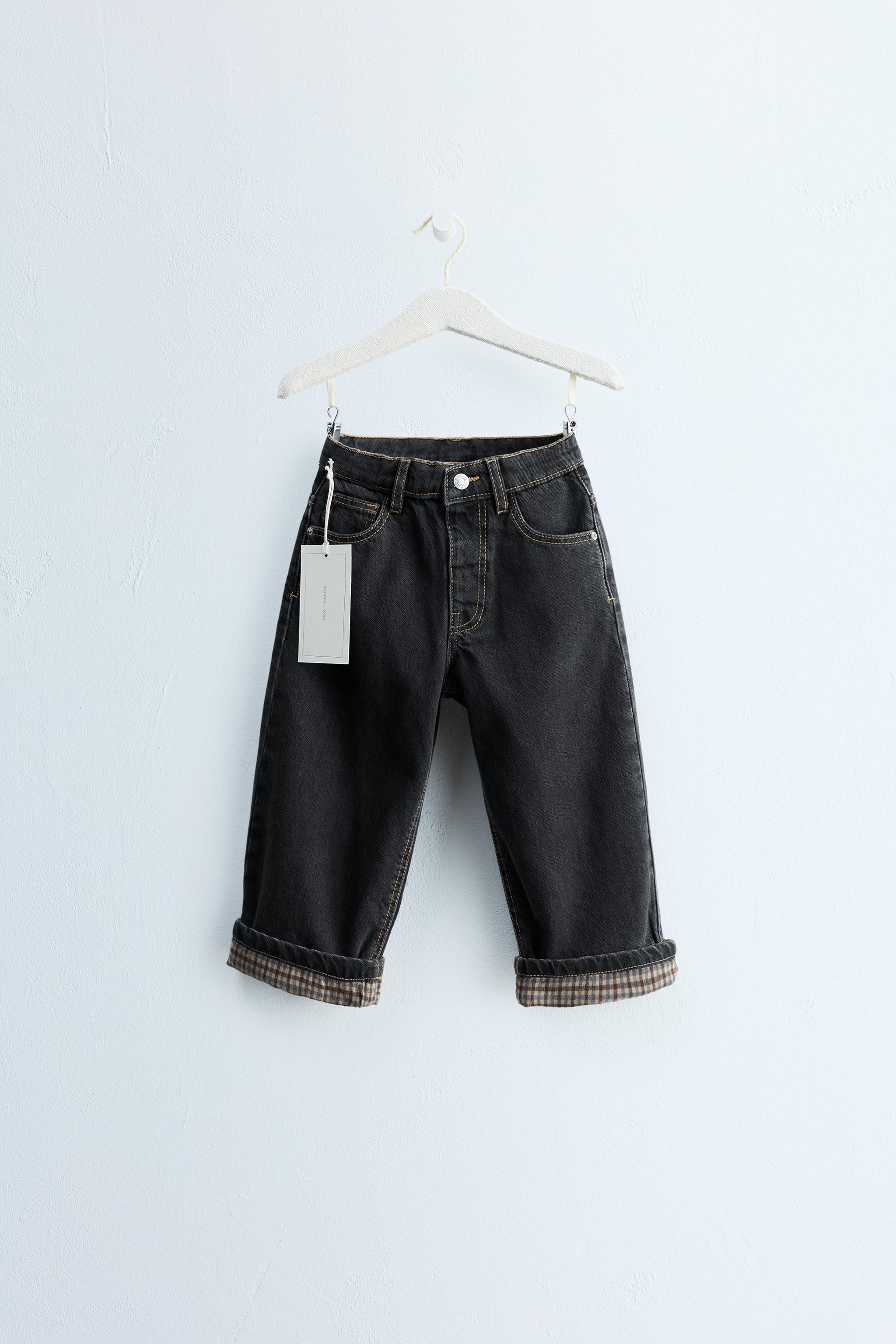 ZARA TIMELESS - STRAIGHT-FIT JEANS WITH CHECKS | Zara UK