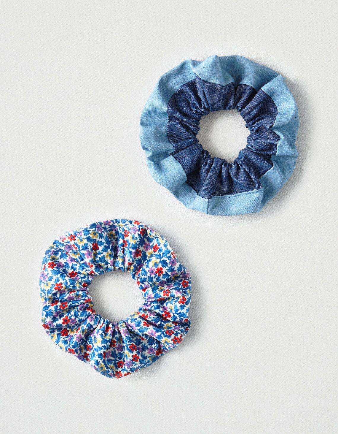 AEO Floral + Denim Scrunchies 3-Pack | American Eagle Outfitters (US & CA)