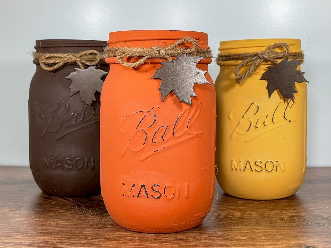 Fall Mason Jars/Fall Mason Jar Decor/Fall Decor/Fall Centerpiece | Amazon (US)
