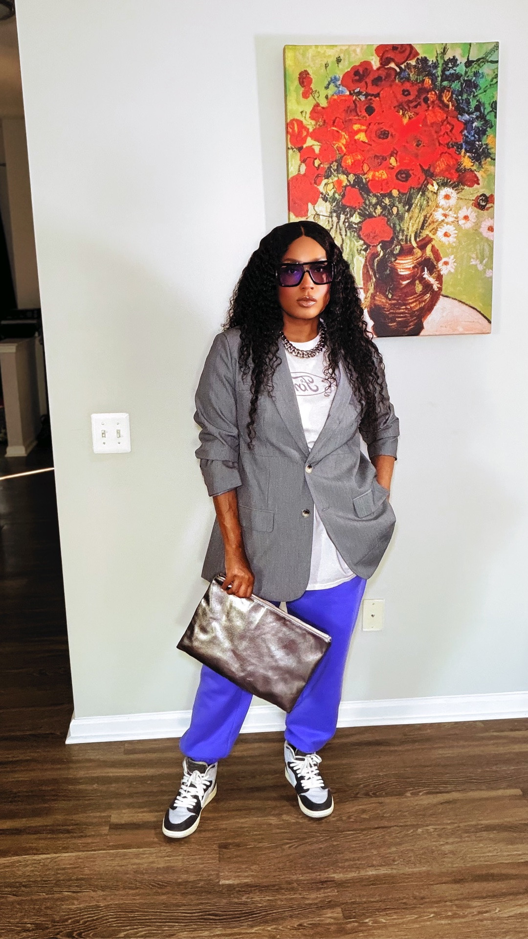 One thing about me, I’m always going to mix comfort with structure. The blazer completely changed the feel of this look and made the sweats feel intentional without trying too hard.

Blazer and sweats are Amazon. Tee is Fashion Nova. Necklace is Imani Jewelry. Sunglasses are Carrera.

#LTKootd #LTKOver40 #LTKSeasonal