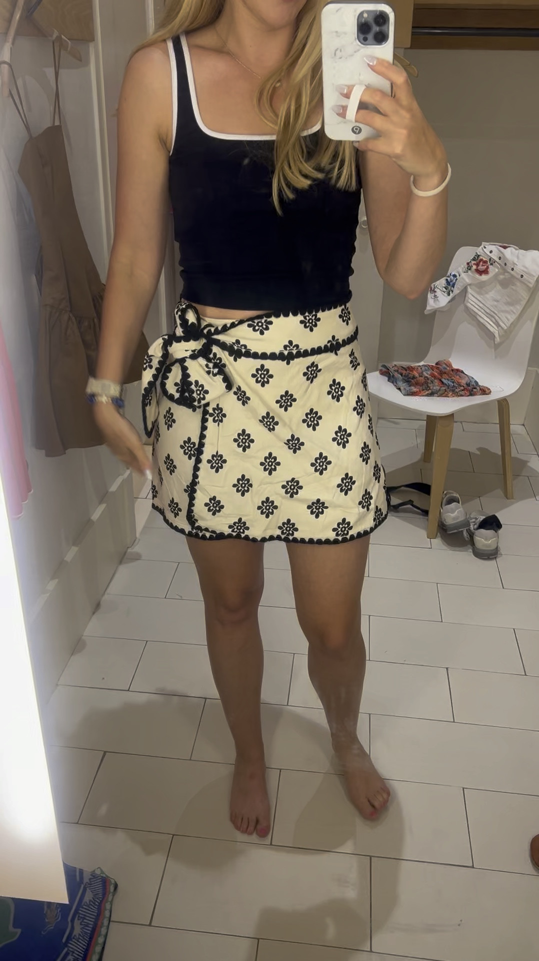 Farm Rio skirt- perfect for summer concert or event! 

Correcting myself- lol, I thought it was on sale because we saw yellow stickers on two of our items and it turns out NOT ON SALE, just extra inventory items! So annoying haha. Also posting an Amazon dupe that looks Exactly the same!!!. #LTKFestival 

#LTKStyleTip #LTKTravel