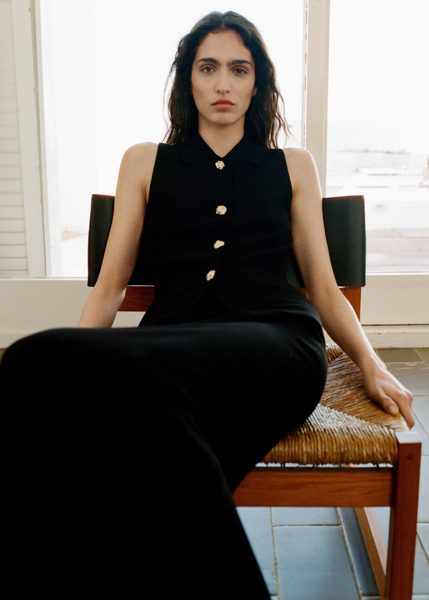 Knitted waistcoat with jewel buttons - Women | MANGO United Kingdom | MANGO (UK)