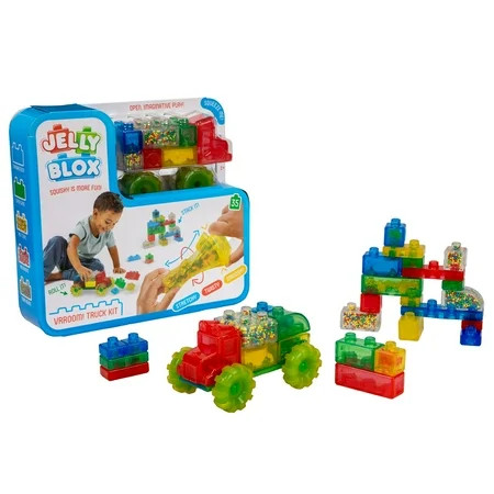 Jelly Blox Vrroom! Truck Kit | 35 Blocks to Squeeze, Stretch, Squish | Toddler & Preschool Building Blocks | Ages 2+ | Walmart (US)