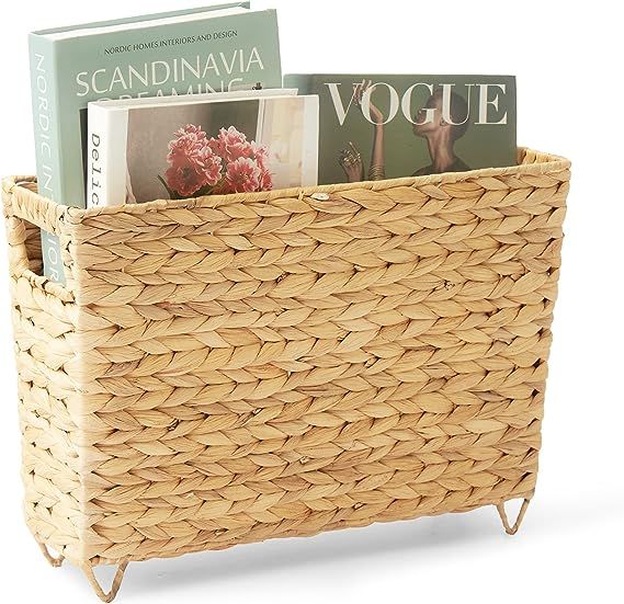 Artera Magazine Wicker Basket with Handles, 15.5 L x 5.3 W x 10 H in, Bathroom - Home Office Hand... | Amazon (US)