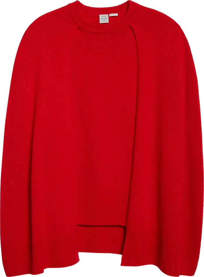 TOTEME Cashmere Crewneck Cape Sweater | Nordstrom | Nordstrom