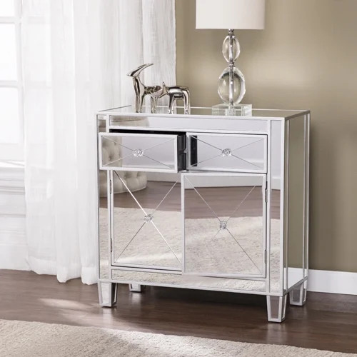 Southern Enterprises Illusions II Collection Mirrored Cabinet | Walmart (US)
