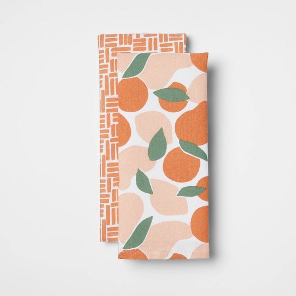 2pk Cotton Abstract Fruit Kitchen Towels - Room Essentials™ | Target