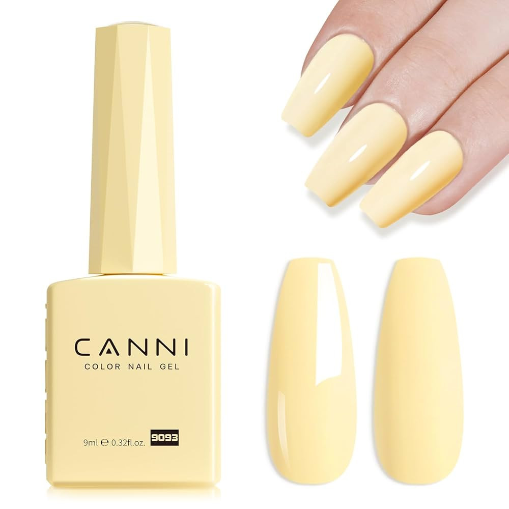 CANNI Pastel Yellow Gel Polish - 1Pcs High Gloss Soak Off U V Gel Nail Polish for French Nail Man... | Amazon (US)