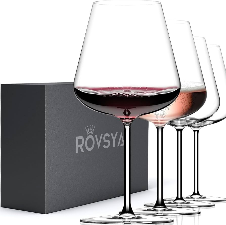 OJA Red Wine Glasses Set of 4, 28 oz Large Wine Glass, Hand Blown Crystal Clearer, Lighter for Ta... | Amazon (US)