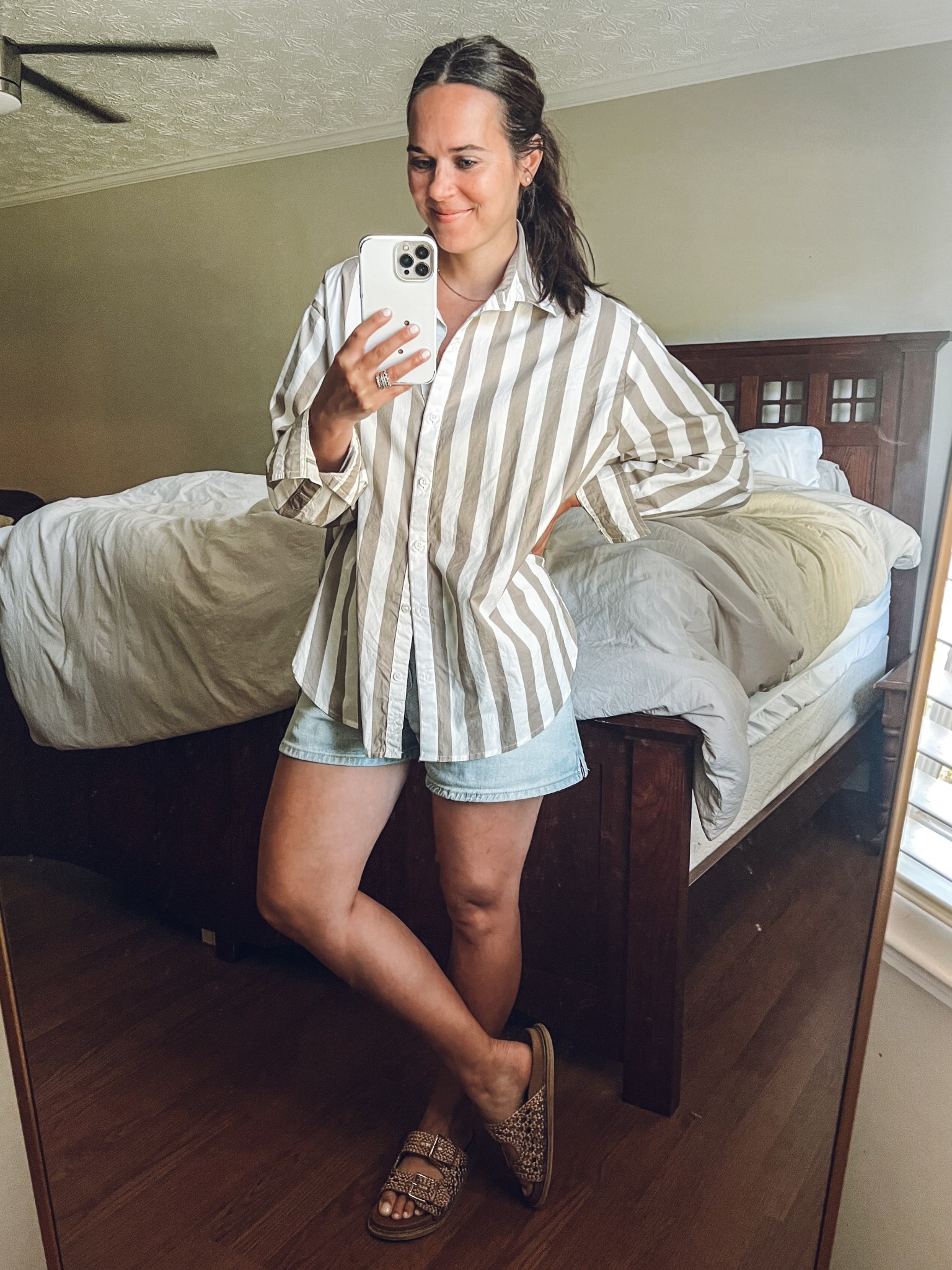 Oversized button up is on sale for $20. Can wear as a regular top or a swim coverup. Wearing a small 

#LTKSeasonal #LTKSaleAlert #LTKFindsUnder50