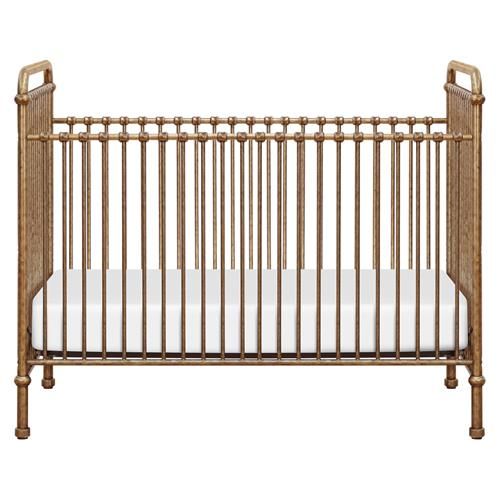 Million Dollar Baby Abigail French Vintage Gold Steel 3-in-1 Convertible Crib | Kathy Kuo Home